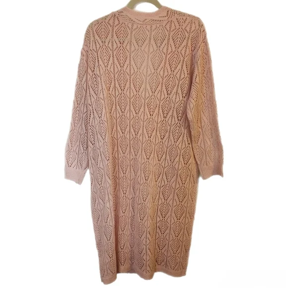 Longline Pink Cardigan Sweater - Picture 5 of 10